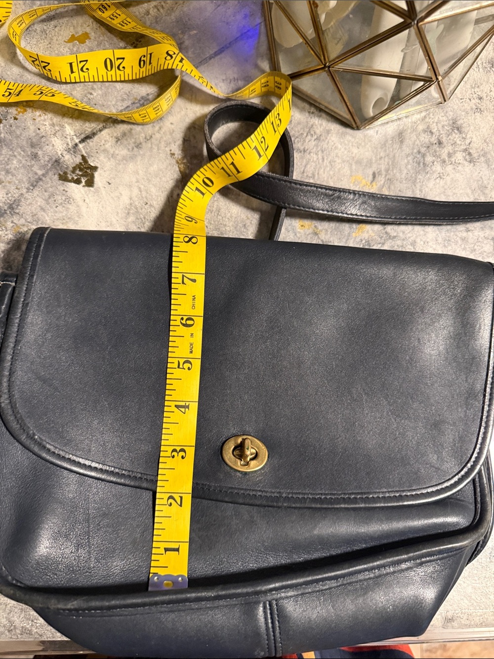 Coach Navy city bag 9790 Leather Gold Turnlock - Picture 13 of 13